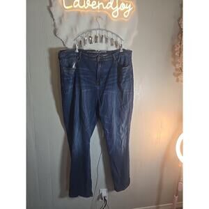 Old navy athletic fit jeans size 42 men blue dark wash high rise 42x32 denim